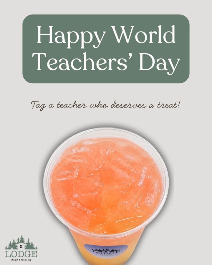 A peach energy tea over ice for World Teachers' Day